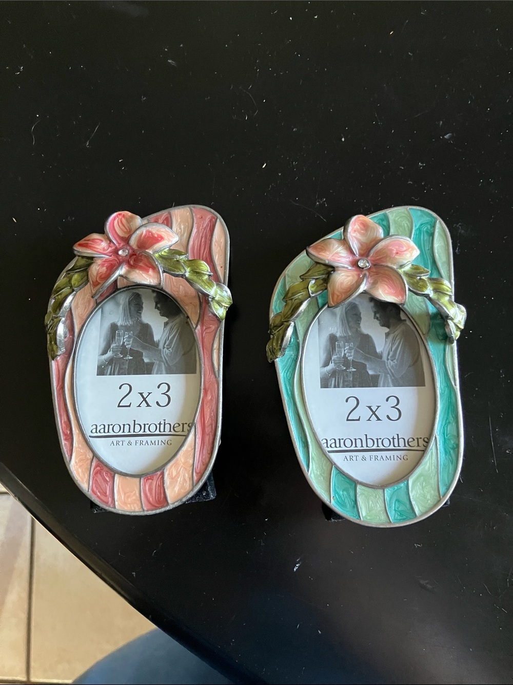 Aaron Brothers Kids Floral Flip-Flop Photo Frame - Coral and Teal